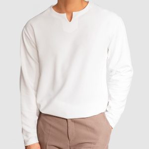 Gentleman's Simple V-Neck Cotton T-Shirt - White