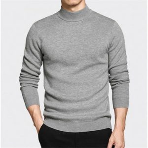 Men's Half Turtleneck Sweater - Dark Grey