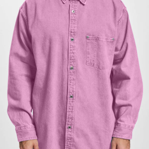 Men's Vintage Workwear Casual Denim Jacket - Light Purple