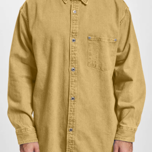 Men's Vintage Workwear Casual Denim Jacket - Yellow