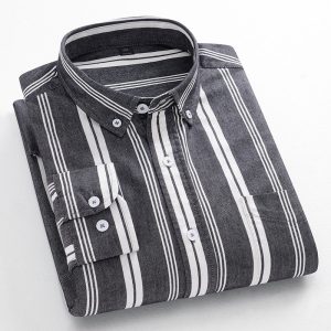 Men's Cotton Striped Shirt - Blue