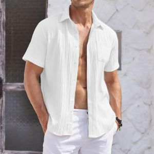 Men’s Linen Textured Shirt - White