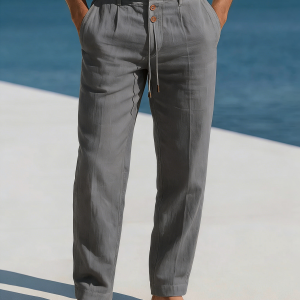 Men's Casual Linen Pants - Gray