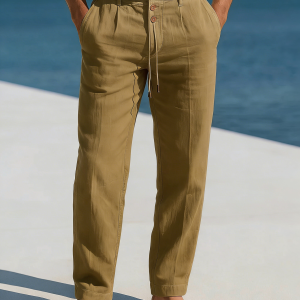 Men's Casual Linen Pants - Khaki