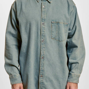 Men's Vintage Workwear Casual Denim Jacket - Washed-out Blue
