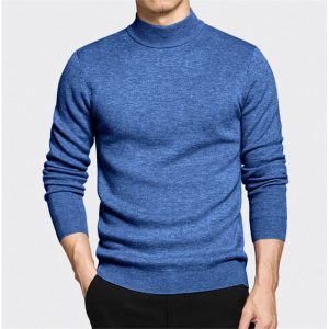 Men's Half Turtleneck Sweater - Navy Blue