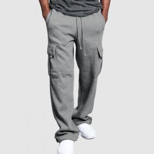 Men's Casual Sport Multi-Pocket Trousers - Light Grey