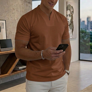 Men's Ever-Cool Mint Sorbet Cicada-Wing Polo - Brown
