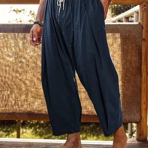 Loose Yoga Pants With Pockets - Nary Blue