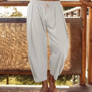 Loose Yoga Pants With Pockets - White