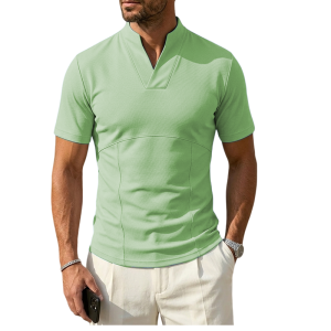 Men's Slim Fit Cotton Blend Polo Shirt - Breathable & Flexible - Green
