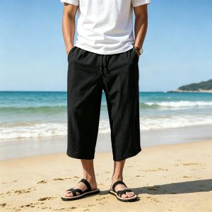 3/4 Shorts Casual Trousers - Black