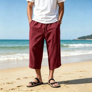3/4 Shorts Casual Trousers - Red