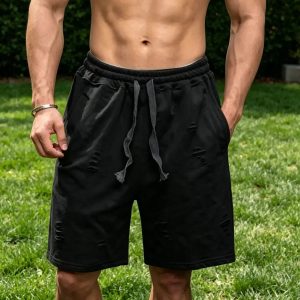Active Comfort Ripped Shorts - Black