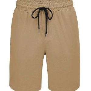 Casual Cotton Athletic Shorts - Khaki