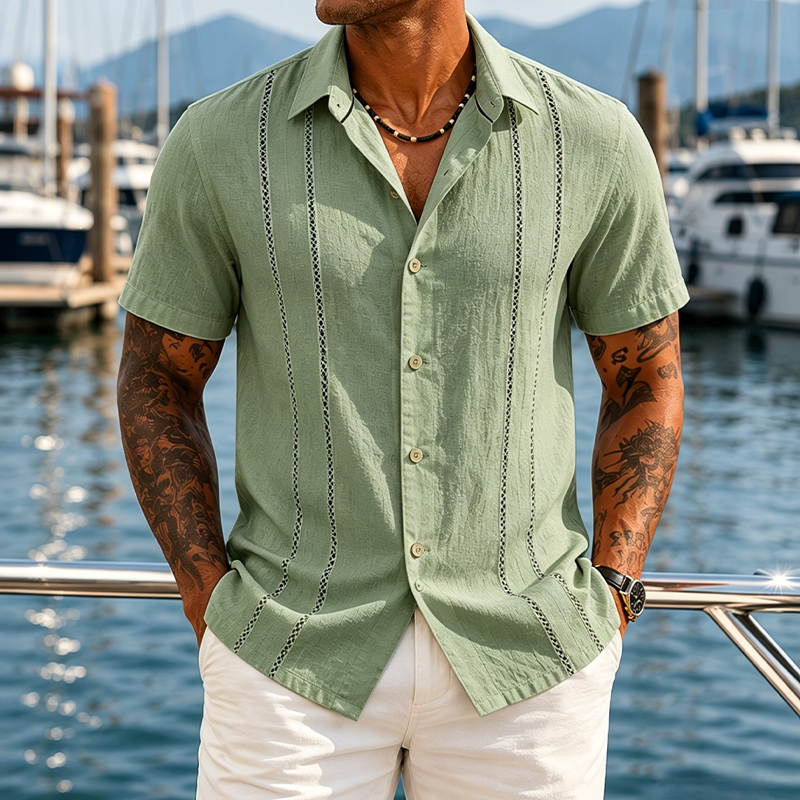 MivanityCasualCubanGuayaberaShirtSageGreen.png