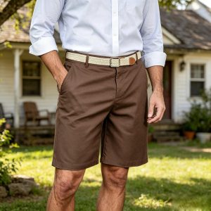 Classic Leisure Cotton Shorts - Brown