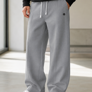 Comfy Sporty Wide Leg Pants - Gray