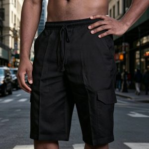 Cotton With Pockets Shorts - Black