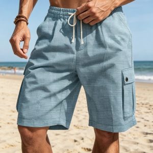 Essential Cotton Cargo Shorts - Blue