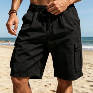 Essential Cotton Cargo Shorts - Black