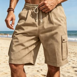 Essential Cotton Cargo Shorts - Khaki