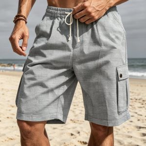 Essential Cotton Cargo Shorts - Gray