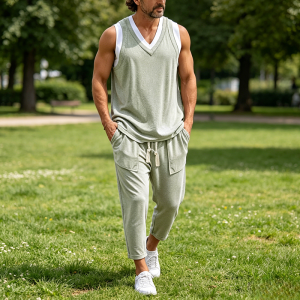 Fake Two-Piece Tank Top And Pants Sets - Gary