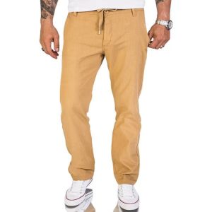 Men's Linen Trousers - Khaki