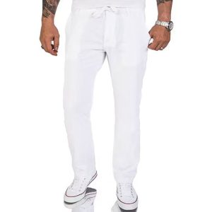 Men's Linen Trousers - White