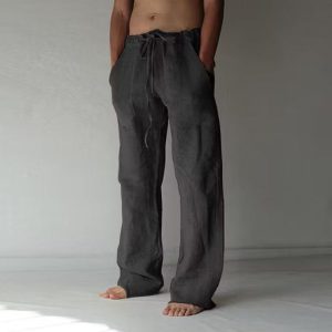 Men‘s Plus Size Linen Pants - Black
