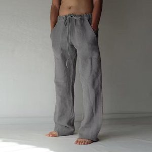 Men‘s Plus Size Linen Pants - Gray