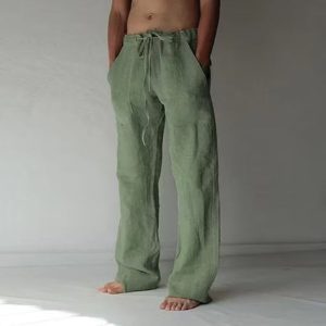 Men‘s Plus Size Linen Pants - Green