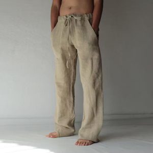 Men‘s Plus Size Linen Pants - Khaki