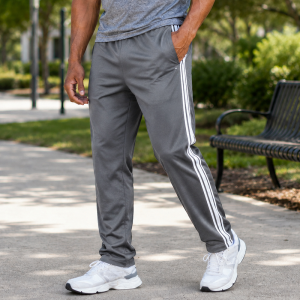 Men’s Side Stripe Athletic Pants - Light Gray