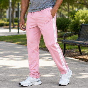 Men’s Side Stripe Athletic Pants - pink