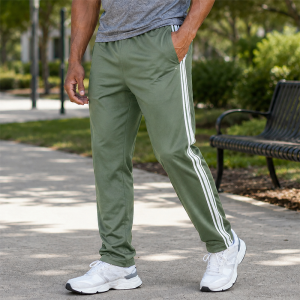 Men’s Side Stripe Athletic Pants - Sage Green
