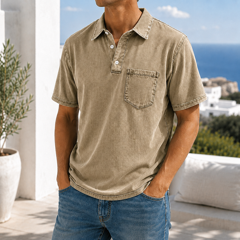 MivanityRetroEverydayLapelPocketCasualShortSleevePoloKhaki.png
