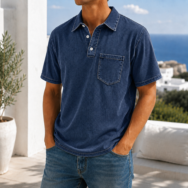 MivanityRetroEverydayLapelPocketCasualShortSleevePoloNavy.png