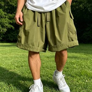 Stylish Loose Fit Cargo Shorts - Green