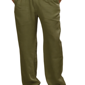 Men's Casual Simple Linen Trousers - Army Green
