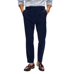 Men’s Slim Fit Seersucker Pants  Lightweight Cotton Summer Essential - Black