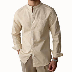 Men’s Mandarin Collar Shirt - Off-white