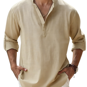 Men’s Coastal Linen Shirt - Khaki