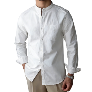 Men’s Mandarin Collar Shirt - White