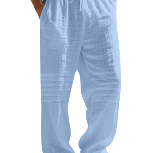 Men’s Linen Summer Pants - Sky blue