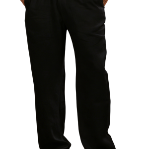 Men's Casual Simple Linen Trousers - Black