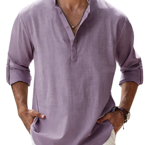 Men’s Coastal Linen Shirt - Lavender
