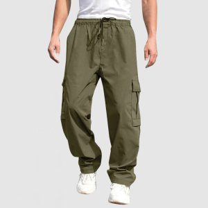 Men's Casual Sport Street Loose Pants - Military Green
