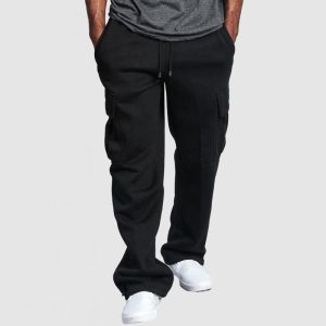 Men's Casual Sport Multi-Pocket Trousers - Black